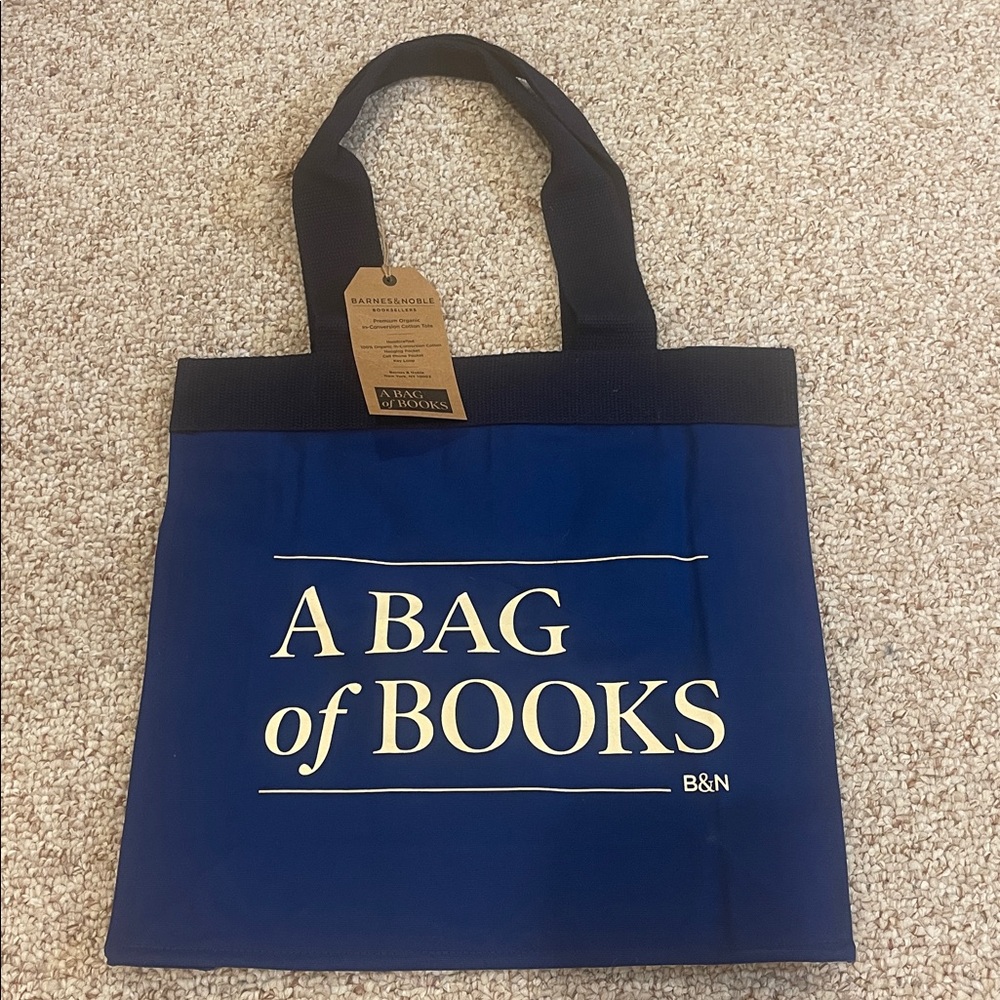 NWT Barnes & Noble Tote Bag with White Text